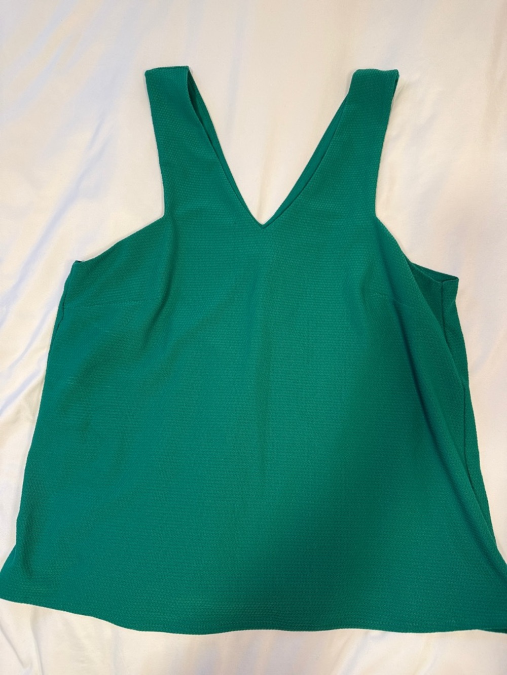 Mango Emerald Green V-Neck Sleeveless Tank